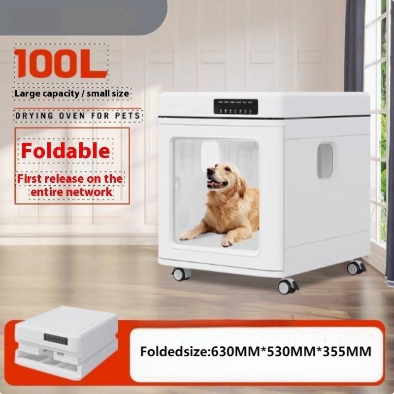 100L foldable smart pet dryer for cats and dogs, portable constant temperature air drying box